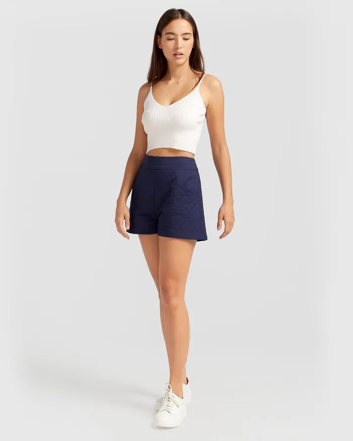 Women Pants and Skirts Belle and Bloom A Kind Of Magic Quilted Shorts 8211 Navy