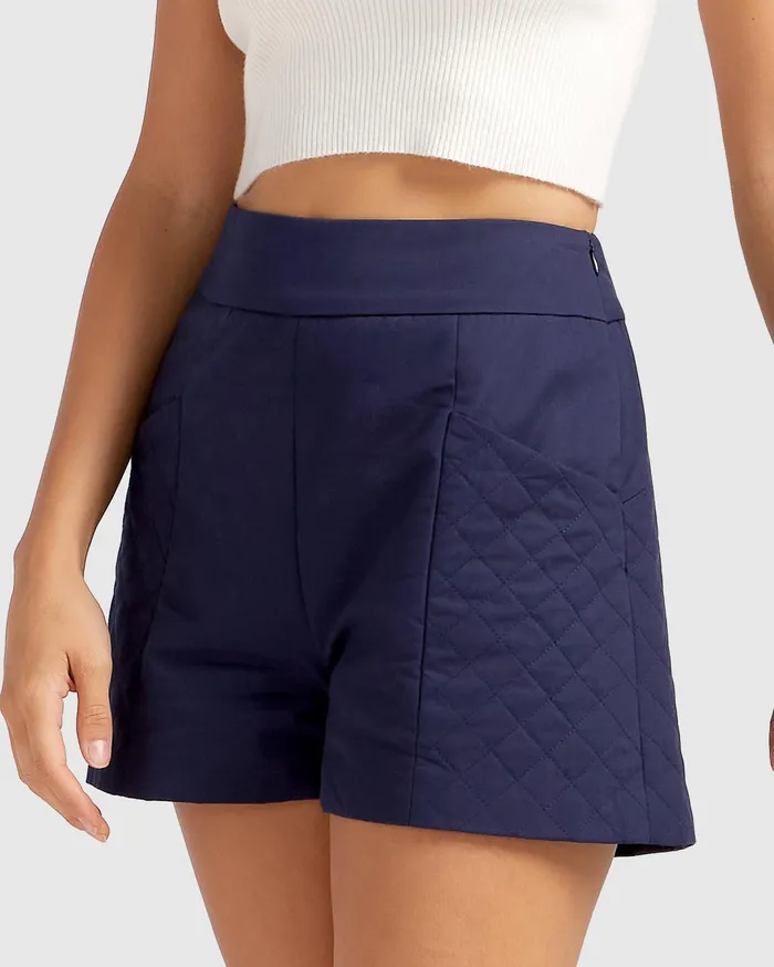 Women Pants and Skirts Belle and Bloom A Kind Of Magic Quilted Shorts 8211 Navy