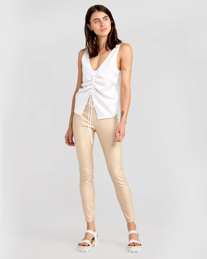 Women Pants and Skirts Belle and Bloom City Slicker Coated Legging 8211 Sand