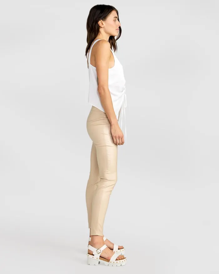 Women Pants and Skirts Belle and Bloom City Slicker Coated Legging 8211 Sand