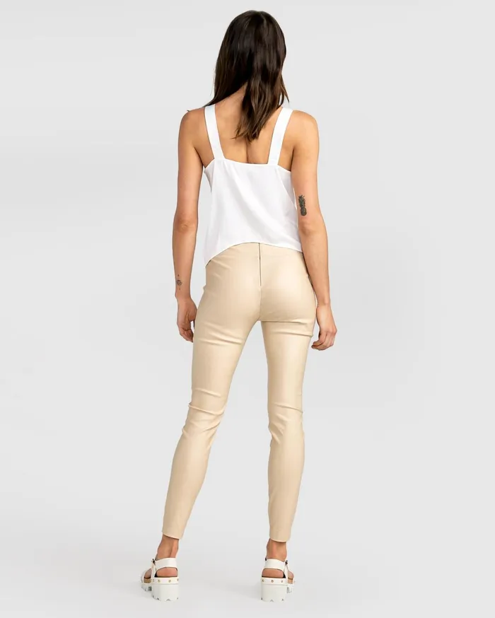 Women Pants and Skirts Belle and Bloom City Slicker Coated Legging 8211 Sand