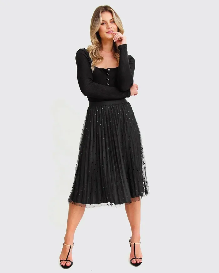Women Pants and Skirts Belle and Bloom Mixed Feeling Reversible Skirt 8211 Black