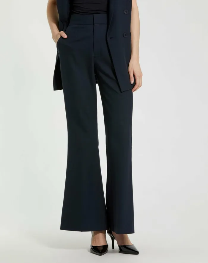 Women Pants Mac Duggal Navy Classic Crepe Flared Trouser Pant 8211 FINAL SALE Navy