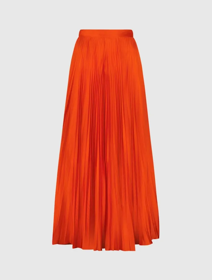 Women Pants Mac Duggal Pleated Charmeuse Wide Leg Pants Sunset