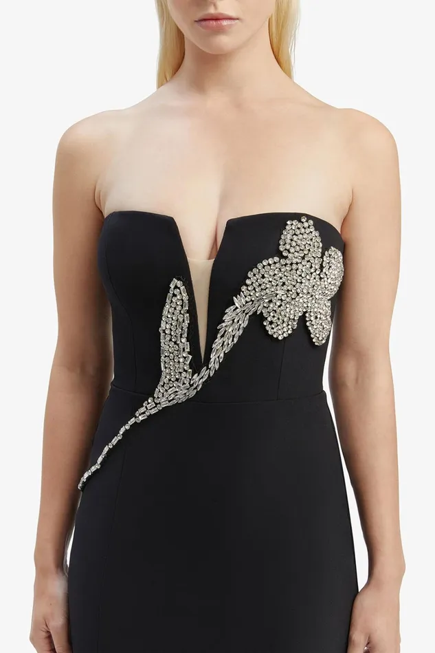 Women Party Dresses Bardot Ambiance Midi Dress In Black Black