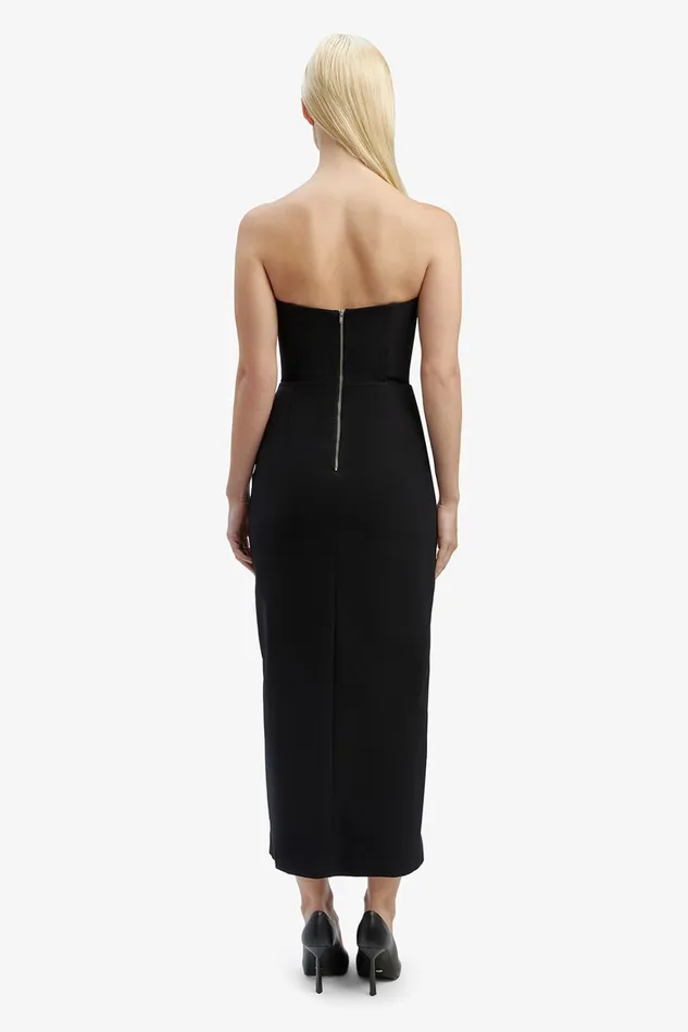 Women Party Dresses Bardot Ambiance Midi Dress In Black Black