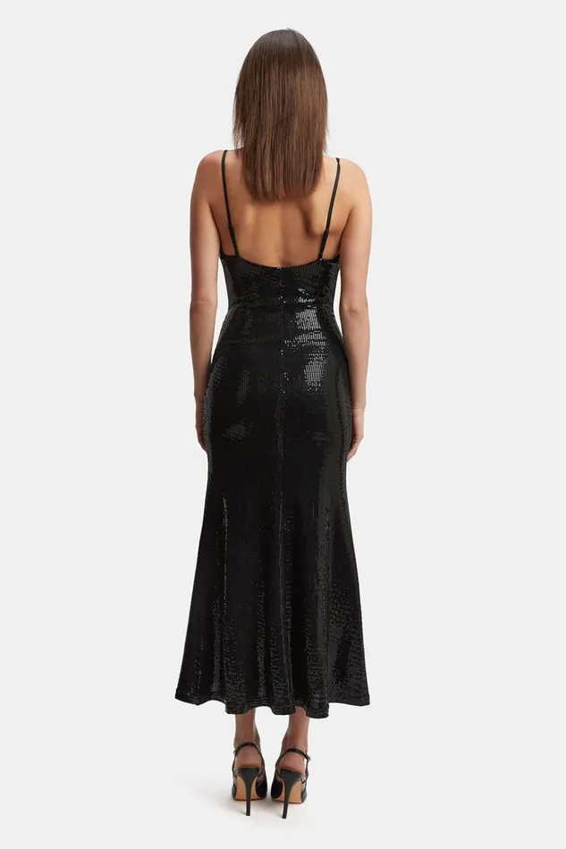 Women Party Dresses Bardot Ira Midi Dress In Black Black Women Party Dresses Bardot Ira Midi Dress In Black Black