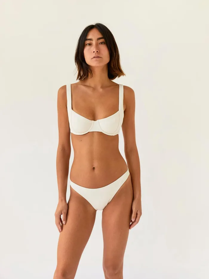 Women Peony Swim 8211 Staple Pant In Cream The UNDONE Swimwear