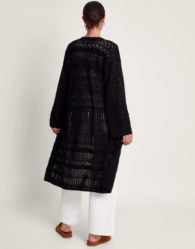 Women Phea Pointelle Cardigan Black Monsoon Cardigans