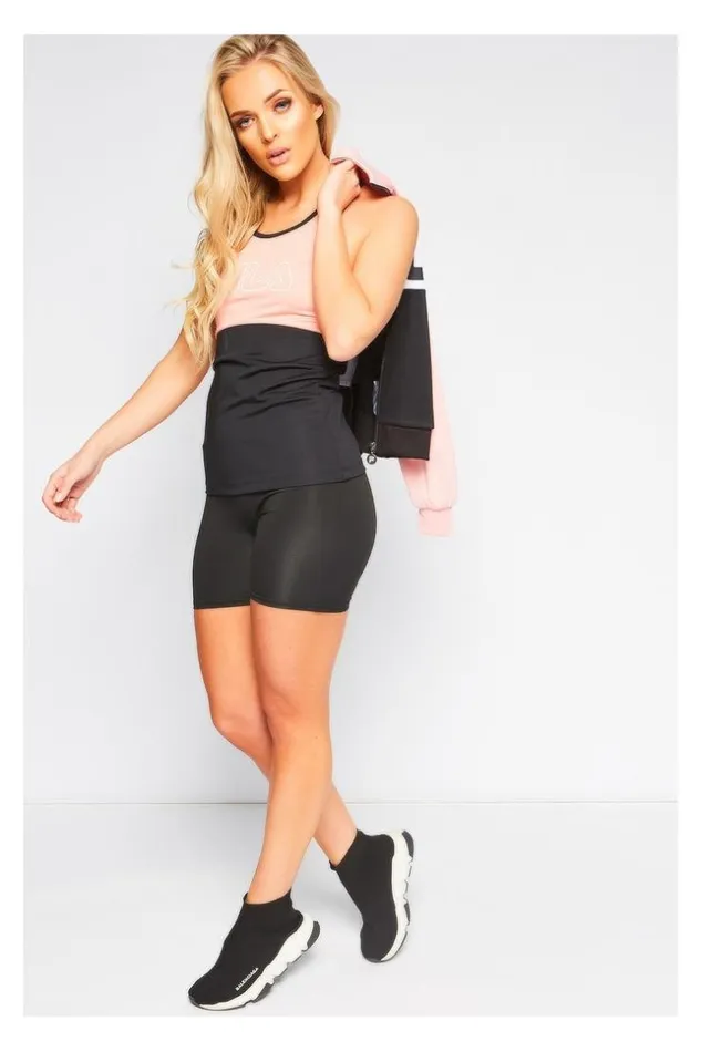 Women Pink And Black TwoTone Tank Top Brentiny Paris Top And Tank Tops Women Pink And Black TwoTone Tank Top Brentiny Paris Top And Tank Tops
