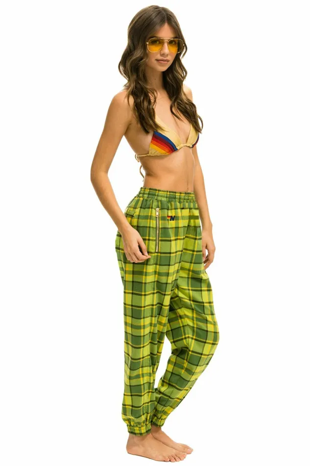 Women PLAID LODGE PANT 8211 AVOCADO PLAID Aviator Nation Sweatpants Women PLAID LODGE PANT 8211 AVOCADO PLAID Aviator Nation Sweatpants