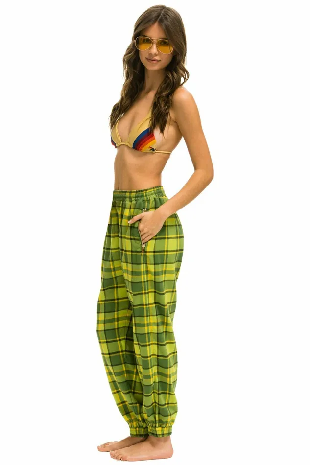 Women PLAID LODGE PANT 8211 AVOCADO PLAID Aviator Nation Sweatpants Women PLAID LODGE PANT 8211 AVOCADO PLAID Aviator Nation Sweatpants