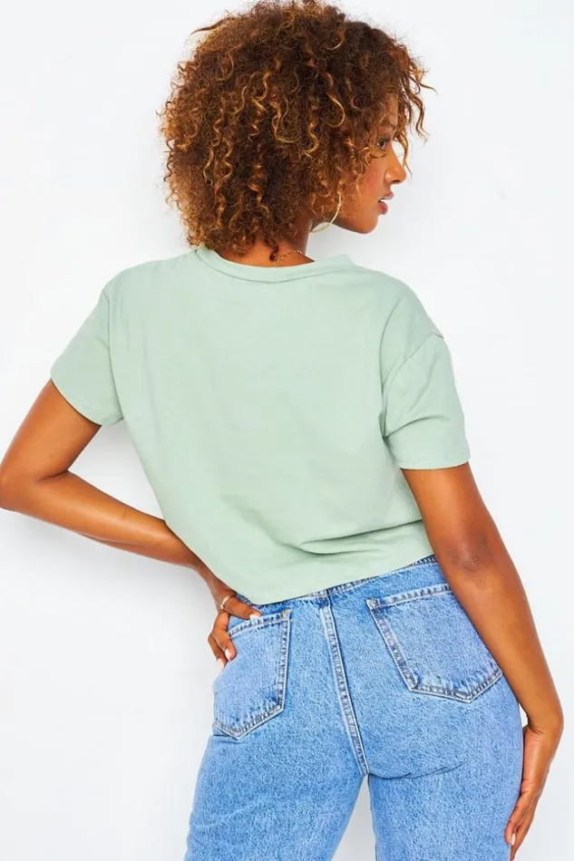 Women Plain Loose TShirt In Green Green Brentiny Paris TShirts