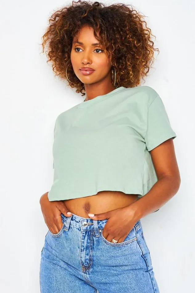 Women Plain Loose TShirt In Green Green Brentiny Paris TShirts