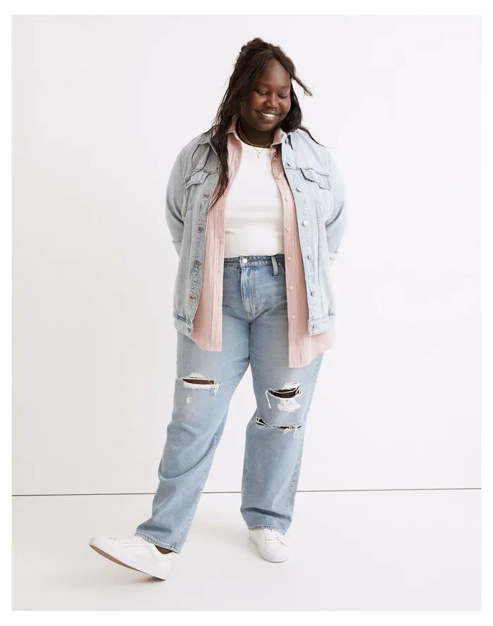 Women Plus Baggy Straight Jeans In Earlhurst Wash Earlhurst Wash Madewell Jeans