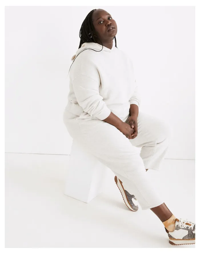 Women Plus MWL Airyterry Stitched Pocket Tapered Sweatpants Hthr Lt Grey Madewell MWL Athleisure Women Plus MWL Airyterry Stitched Pocket Tapered Sweatpants Hthr Lt Grey Madewell MWL Athleisure