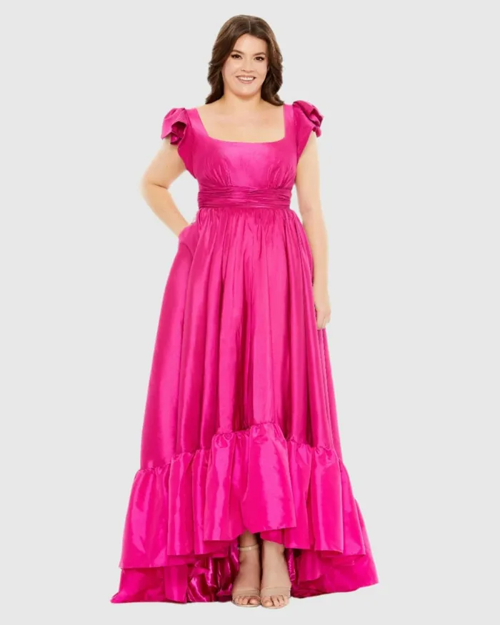 Women Plus Size Dresses Mac Duggal Flutter Sleeve A Line High Low Ruffle Hem Gown Plus Magenta Women Plus Size Dresses Mac Duggal Flutter Sleeve A Line High Low Ruffle Hem Gown Plus Magenta