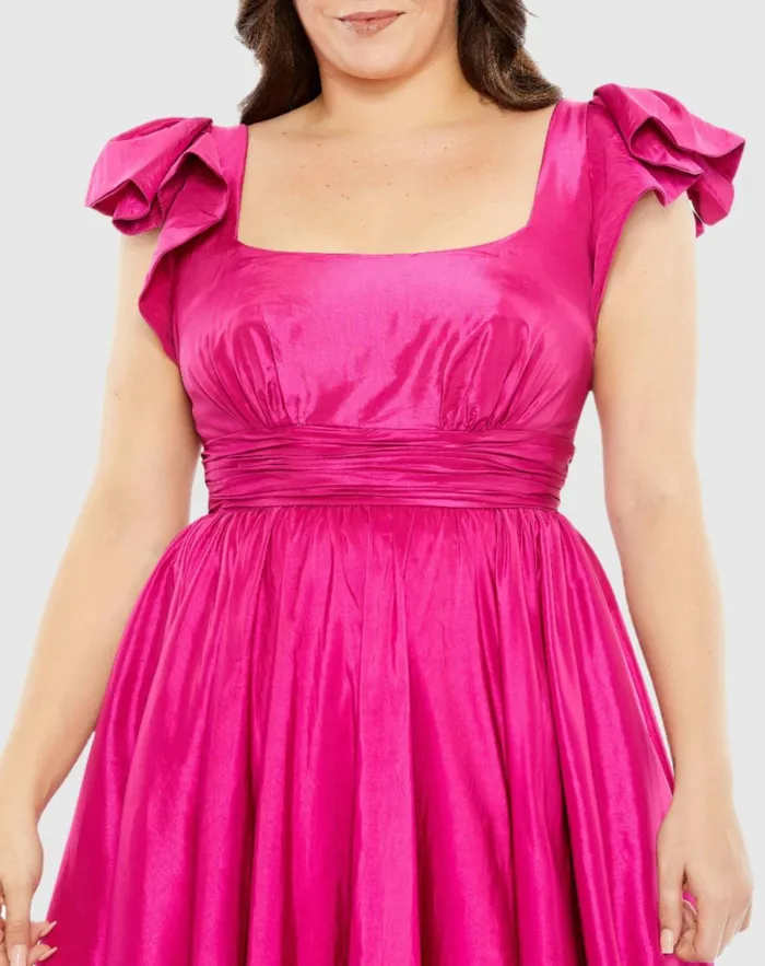 Women Plus Size Dresses Mac Duggal Flutter Sleeve A Line High Low Ruffle Hem Gown Plus Magenta Women Plus Size Dresses Mac Duggal Flutter Sleeve A Line High Low Ruffle Hem Gown Plus Magenta