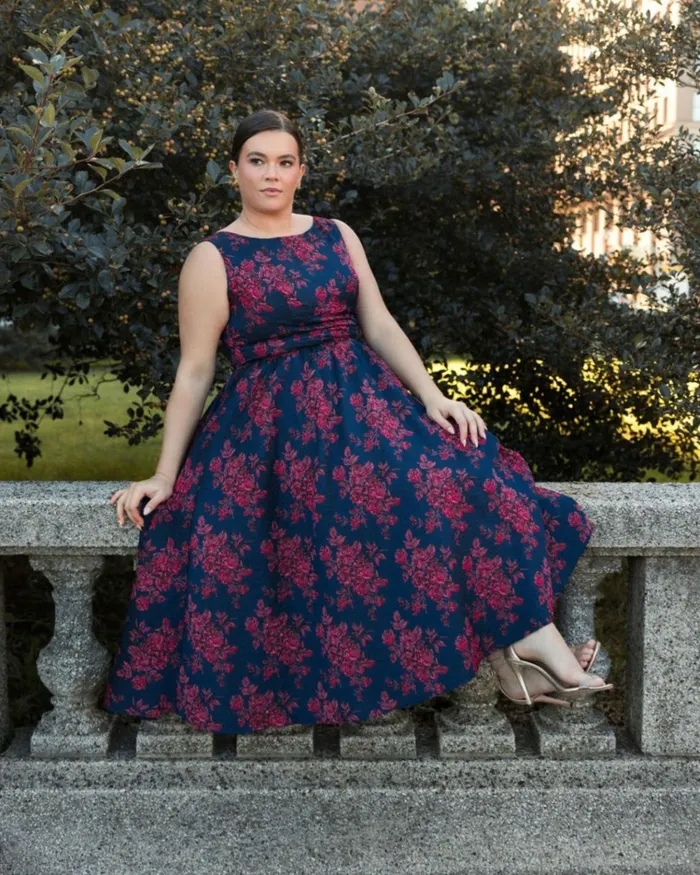 Women Plus Size Dresses Mac Duggal Sleeveless Floral Embroidered Dress Midnight Multi Women Plus Size Dresses Mac Duggal Sleeveless Floral Embroidered Dress Midnight Multi