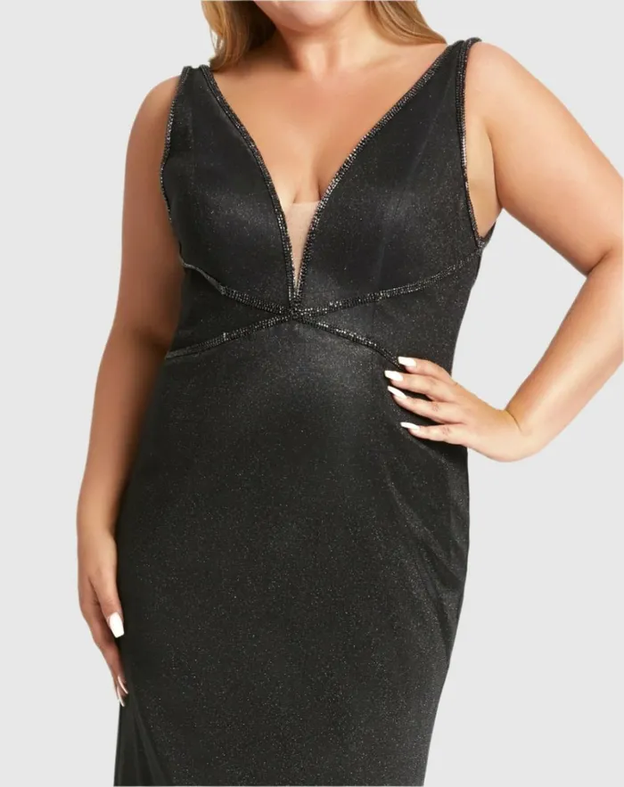 Women Plus Size Dresses Mac Duggal Sleeveless Metallic Trumpet Gown Plus Black Women Plus Size Dresses Mac Duggal Sleeveless Metallic Trumpet Gown Plus Black