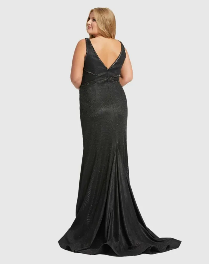 Women Plus Size Dresses Mac Duggal Sleeveless Metallic Trumpet Gown Plus Black Women Plus Size Dresses Mac Duggal Sleeveless Metallic Trumpet Gown Plus Black