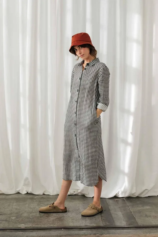 Women Pollan 8211 Black and White Vichy TWOTHIRDS Dresses