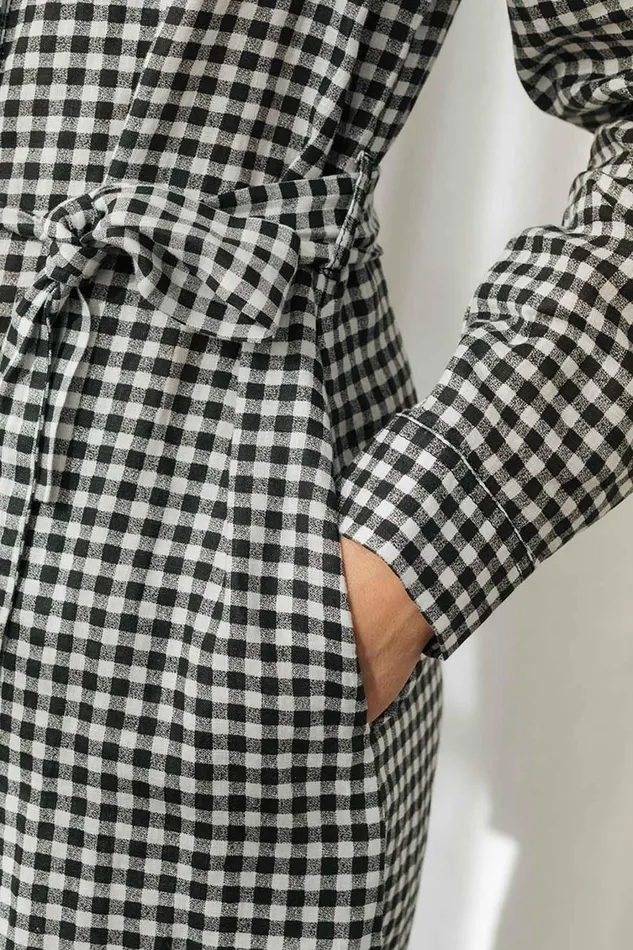 Women Pollan 8211 Black and White Vichy TWOTHIRDS Dresses