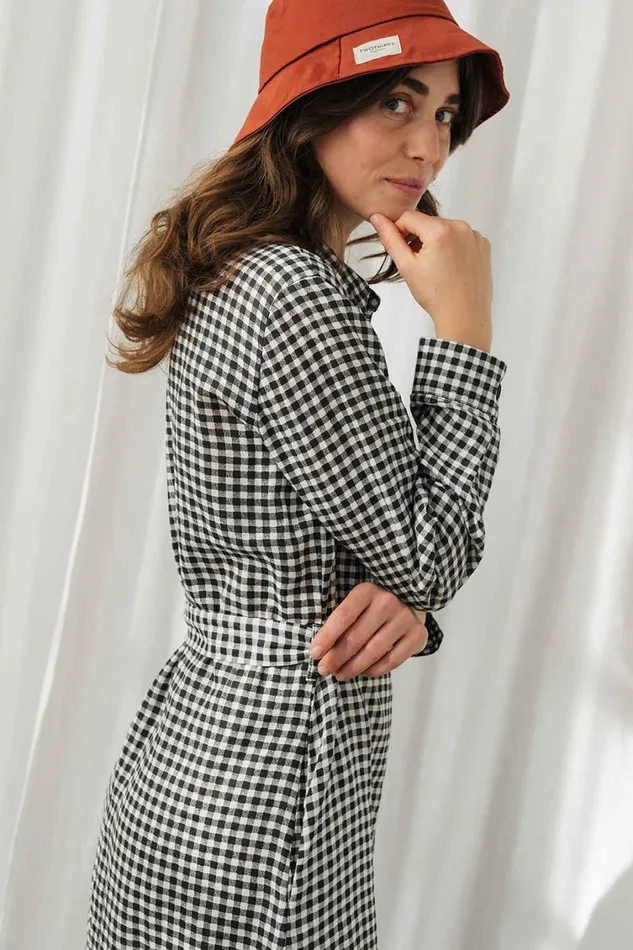 Women Pollan 8211 Black and White Vichy TWOTHIRDS Dresses
