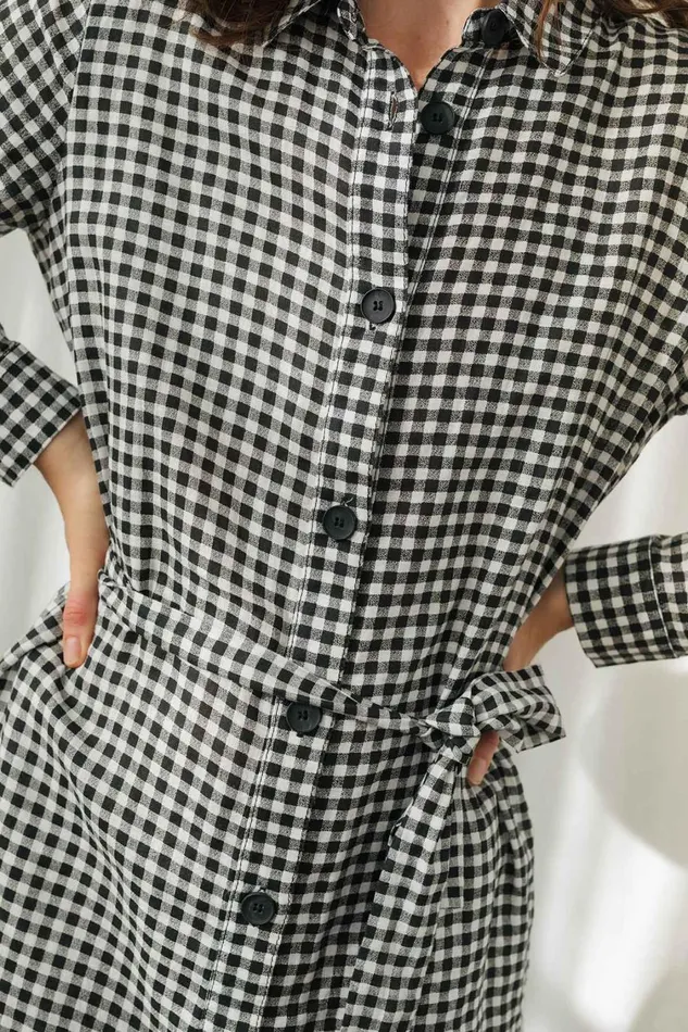 Women Pollan 8211 Black and White Vichy TWOTHIRDS Dresses
