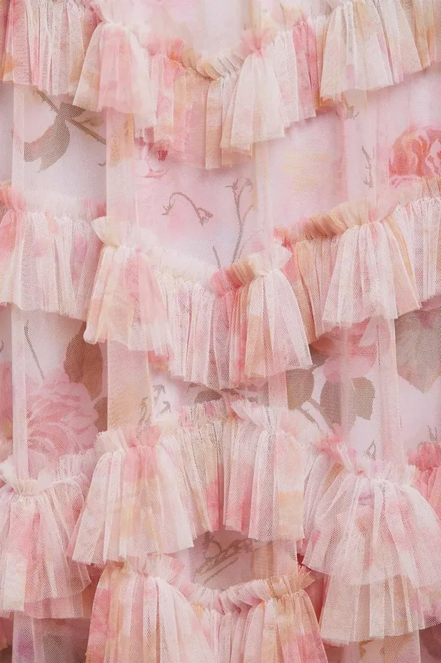 Women Printed Dresses Needle and Thread Rose Bluebell Ruffle Ballerina Dress Pink Women Printed Dresses Needle and Thread Rose Bluebell Ruffle Ballerina Dress Pink