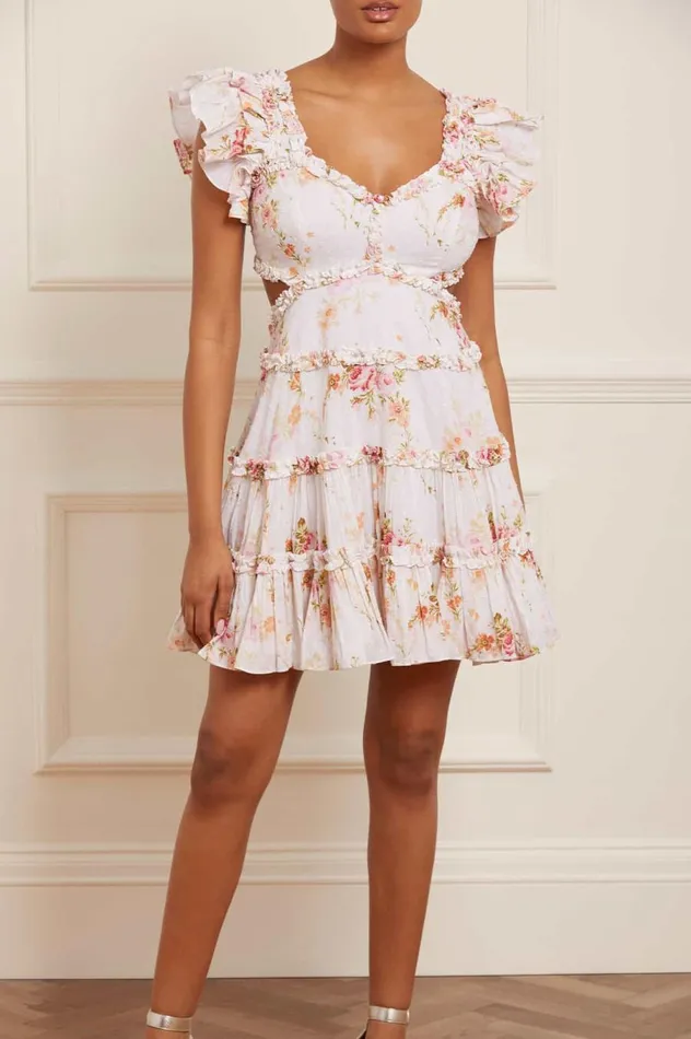 Women Printed Dresses Needle and Thread Trailing Blooms Cotton Backless Micro Mini Dress Multi Women Printed Dresses Needle and Thread Trailing Blooms Cotton Backless Micro Mini Dress Multi