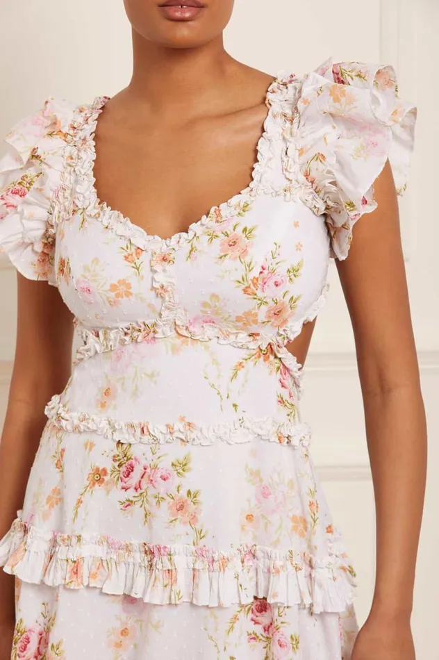 Women Printed Dresses Needle and Thread Trailing Blooms Cotton Backless Micro Mini Dress Multi Women Printed Dresses Needle and Thread Trailing Blooms Cotton Backless Micro Mini Dress Multi