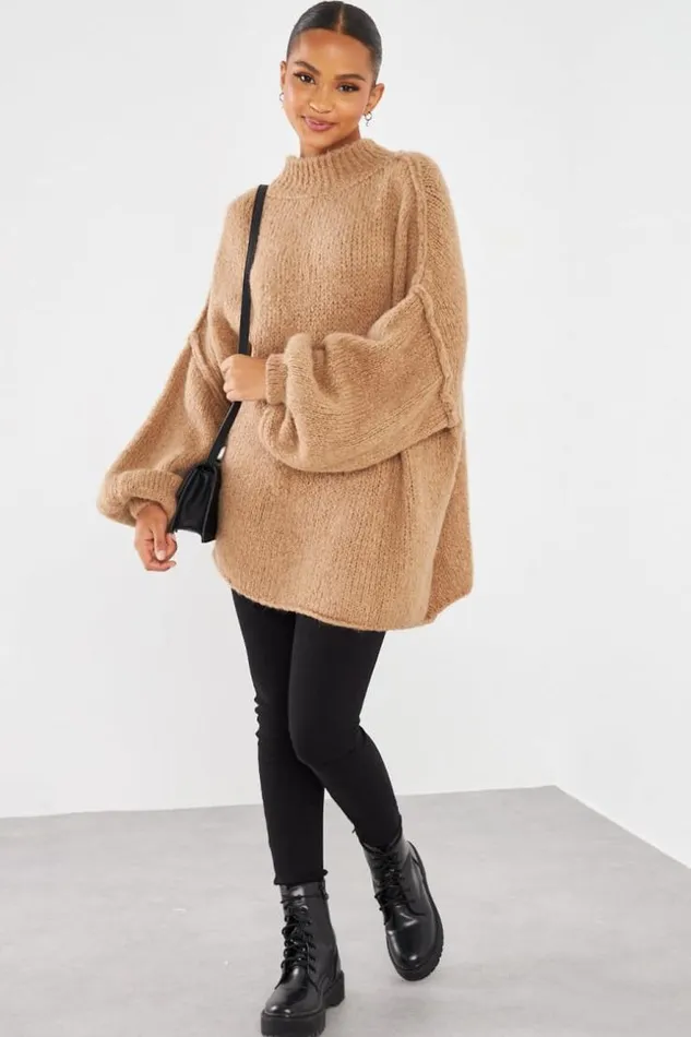 Women Pull Beige Fonc Textur Col Montant Darkbeige Brentiny Paris Sweaters and Sweatshirts Women Pull Beige Fonc Textur Col Montant Darkbeige Brentiny Paris Sweaters and Sweatshirts