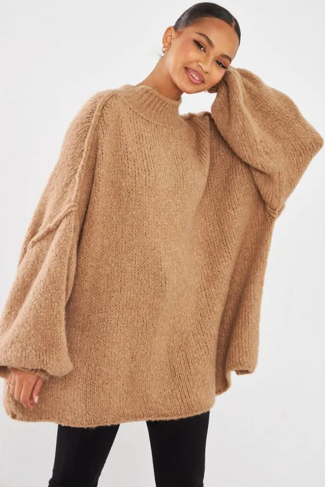 Women Pull Beige Fonc Textur Col Montant Darkbeige Brentiny Paris Sweaters and Sweatshirts Women Pull Beige Fonc Textur Col Montant Darkbeige Brentiny Paris Sweaters and Sweatshirts