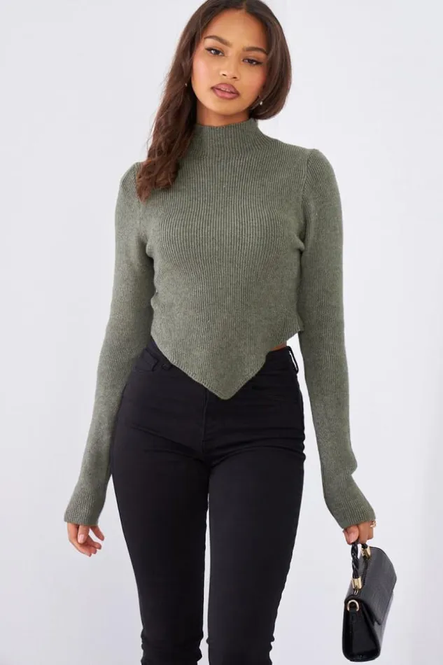Women Pull Kaki Court En Laine Khaki Brentiny Paris Sweaters and Sweatshirts Women Pull Kaki Court En Laine Khaki Brentiny Paris Sweaters and Sweatshirts