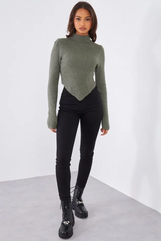 Women Pull Kaki Court En Laine Khaki Brentiny Paris Sweaters and Sweatshirts Women Pull Kaki Court En Laine Khaki Brentiny Paris Sweaters and Sweatshirts