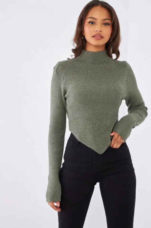 Women Pull Kaki Court En Laine Khaki Brentiny Paris Sweaters and Sweatshirts Women Pull Kaki Court En Laine Khaki Brentiny Paris Sweaters and Sweatshirts