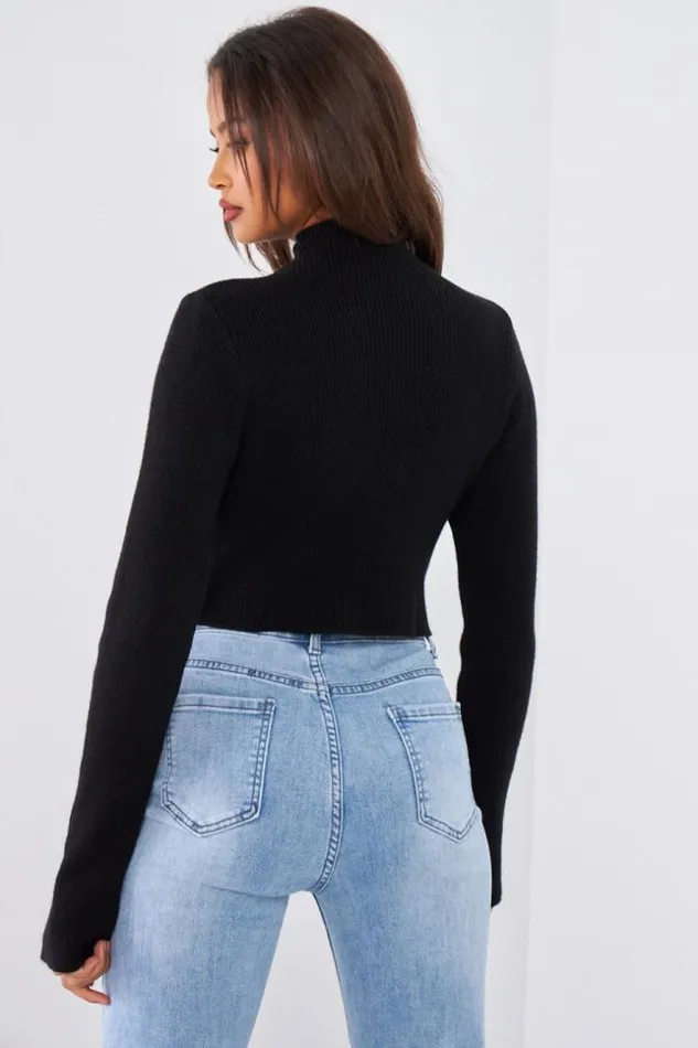 Women Pull Noir Court En Laine Black Brentiny Paris Sweaters and Sweatshirts Women Pull Noir Court En Laine Black Brentiny Paris Sweaters and Sweatshirts