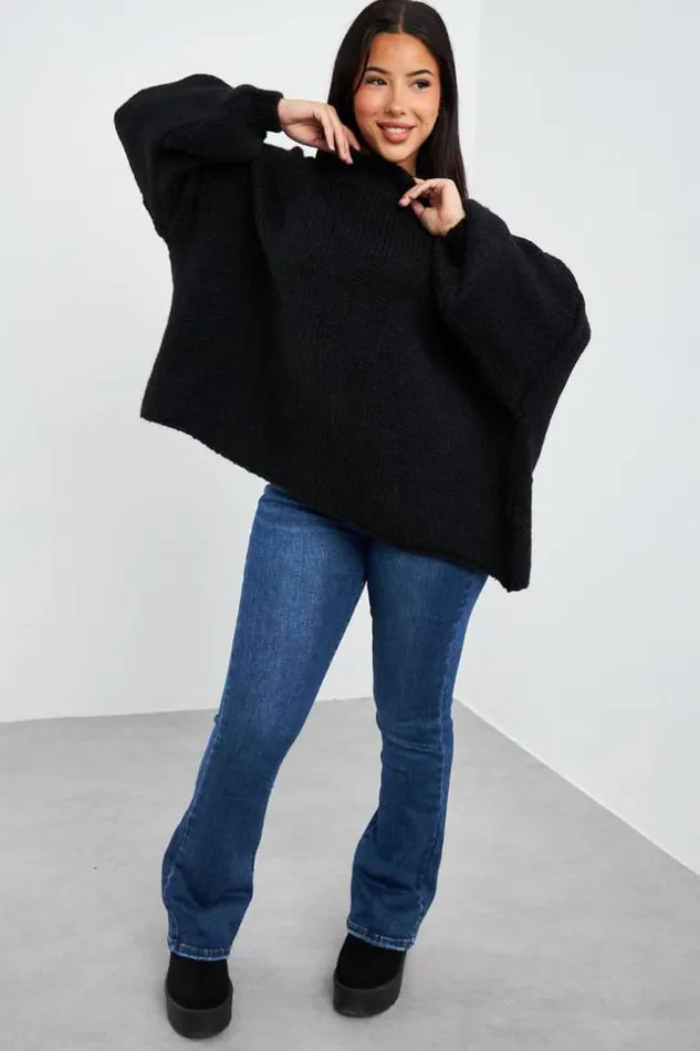 Women Pull Noir Textur Col Montant Black Brentiny Paris Sweaters and Sweatshirts Women Pull Noir Textur Col Montant Black Brentiny Paris Sweaters and Sweatshirts