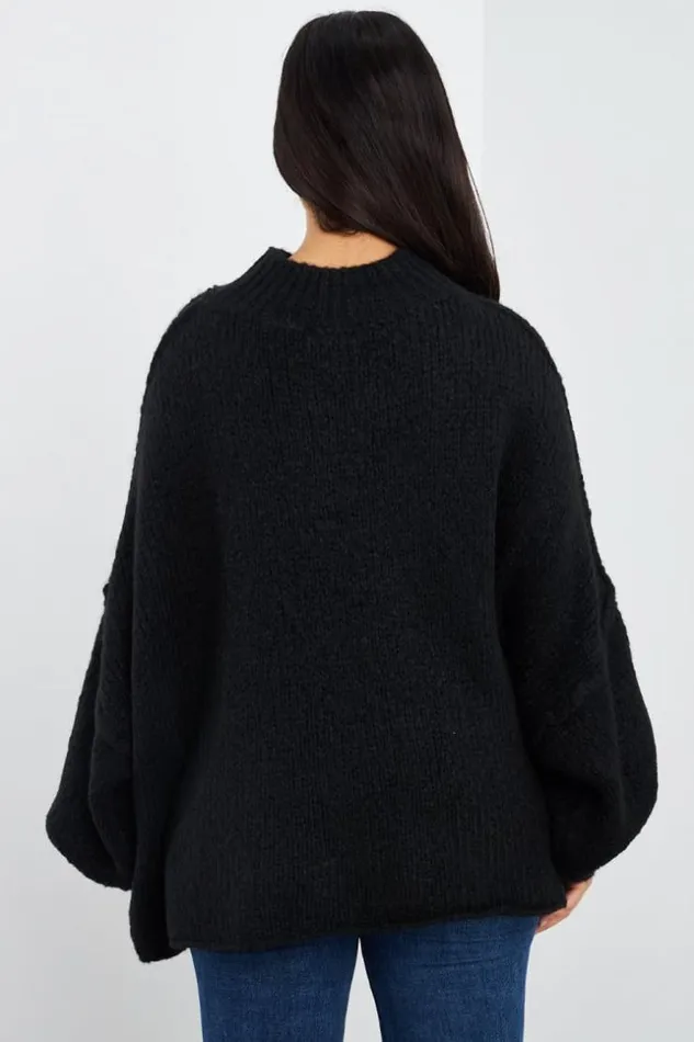 Women Pull Noir Textur Col Montant Black Brentiny Paris Sweaters and Sweatshirts Women Pull Noir Textur Col Montant Black Brentiny Paris Sweaters and Sweatshirts