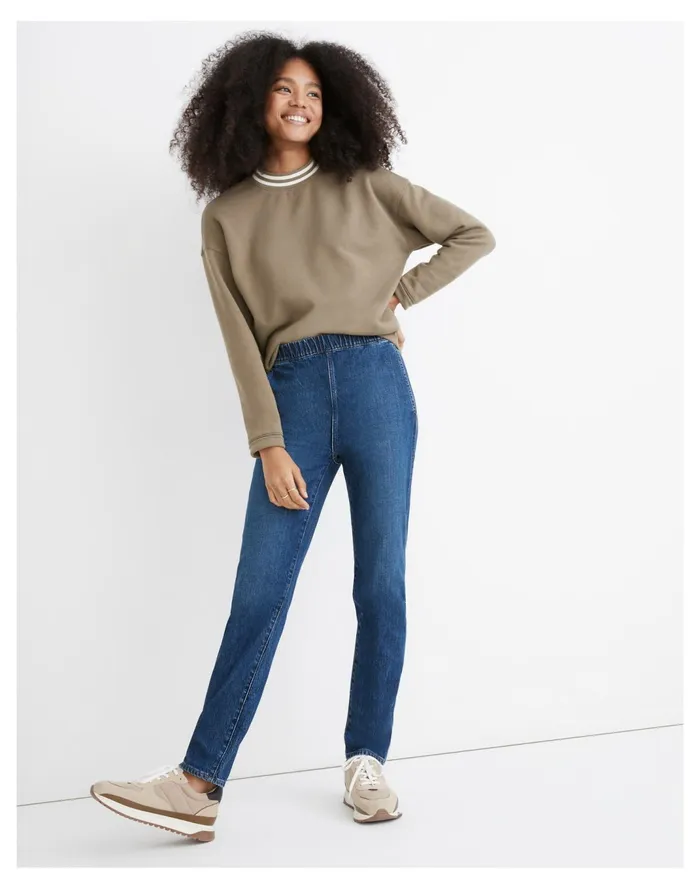 Women Pull On Straight Jeans In Saull Wash Saull Wash Madewell Jeans