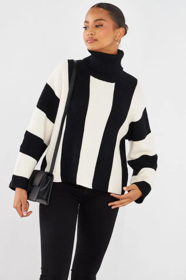 Women Pull Rayures Bicolore Noircru Black Brentiny Paris Sweaters and Sweatshirts Women Pull Rayures Bicolore Noircru Black Brentiny Paris Sweaters and Sweatshirts
