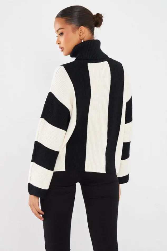 Women Pull Rayures Bicolore Noircru Black Brentiny Paris Sweaters and Sweatshirts Women Pull Rayures Bicolore Noircru Black Brentiny Paris Sweaters and Sweatshirts