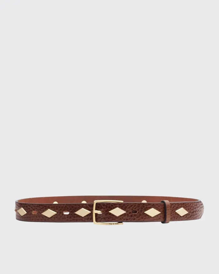 Women Rag and Bone Belts Colin Studded Belt Black