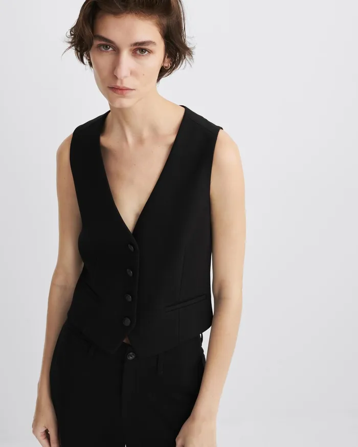 Women Rag and Bone Blazers and Vests Priya Ponte Vest Black Women Rag and Bone Blazers and Vests Priya Ponte Vest Black