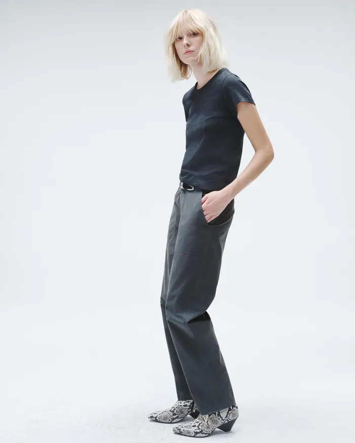 Women Rag and Bone Pants Leyton Full Length Cotton Pant Dark Grey Women Rag and Bone Pants Leyton Full Length Cotton Pant Dark Grey