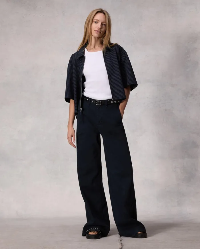 Women Rag and Bone Pants Sofie Wide Leg Cotton Chino Salute
