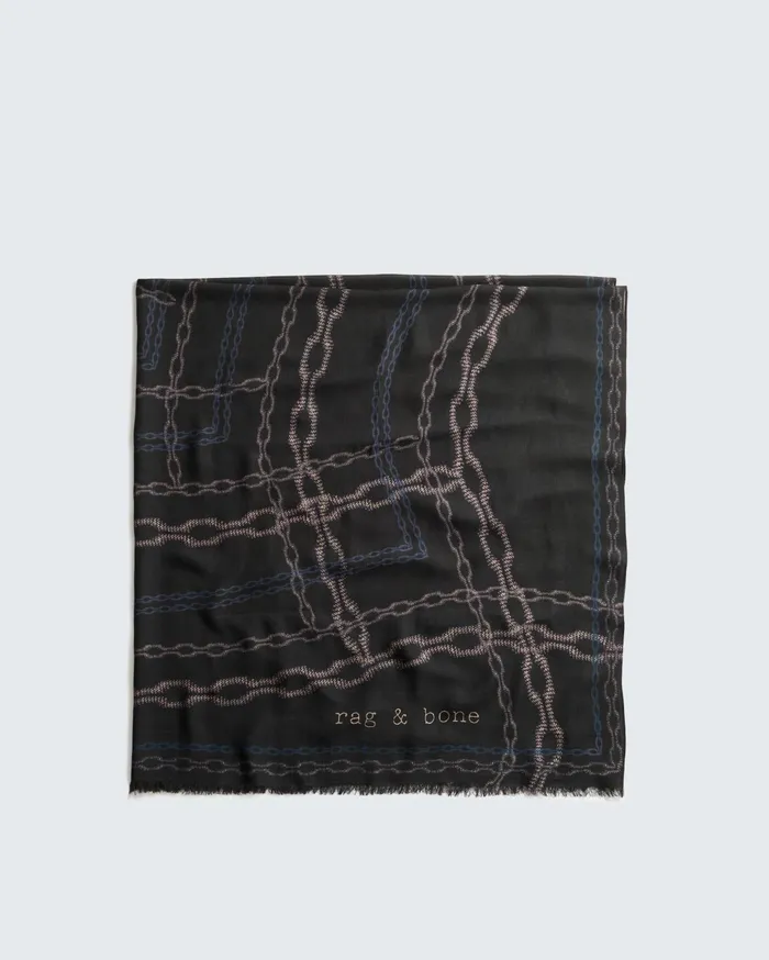 Women Rag and Bone Scarves and Ponchos Pea Chain Scarf Black