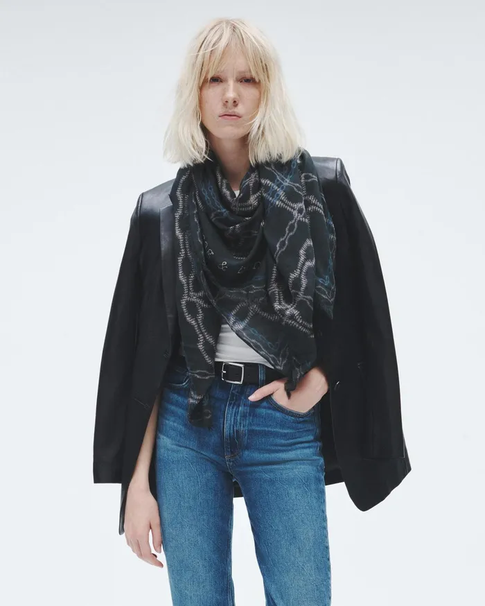 Women Rag and Bone Scarves and Ponchos Pea Chain Scarf Black Women Rag and Bone Scarves and Ponchos Pea Chain Scarf Black