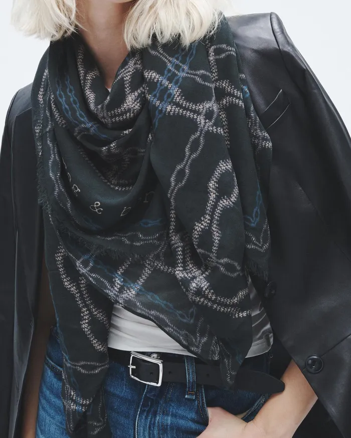 Women Rag and Bone Scarves and Ponchos Pea Chain Scarf Black Women Rag and Bone Scarves and Ponchos Pea Chain Scarf Black